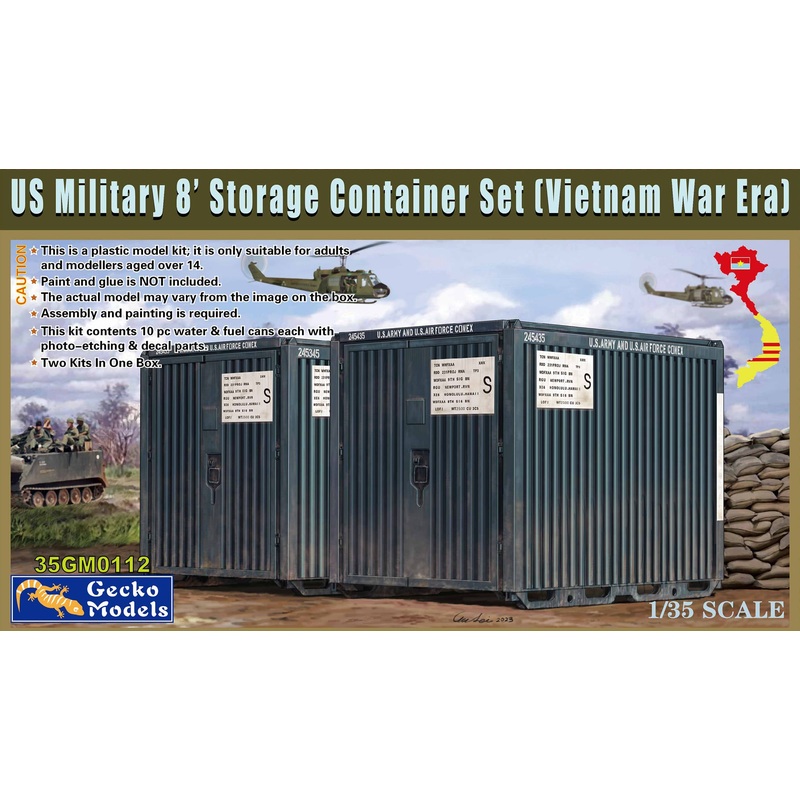 Gecko Models 1/35 US Military 8′ Storage Container Set (Vietnam War Era)