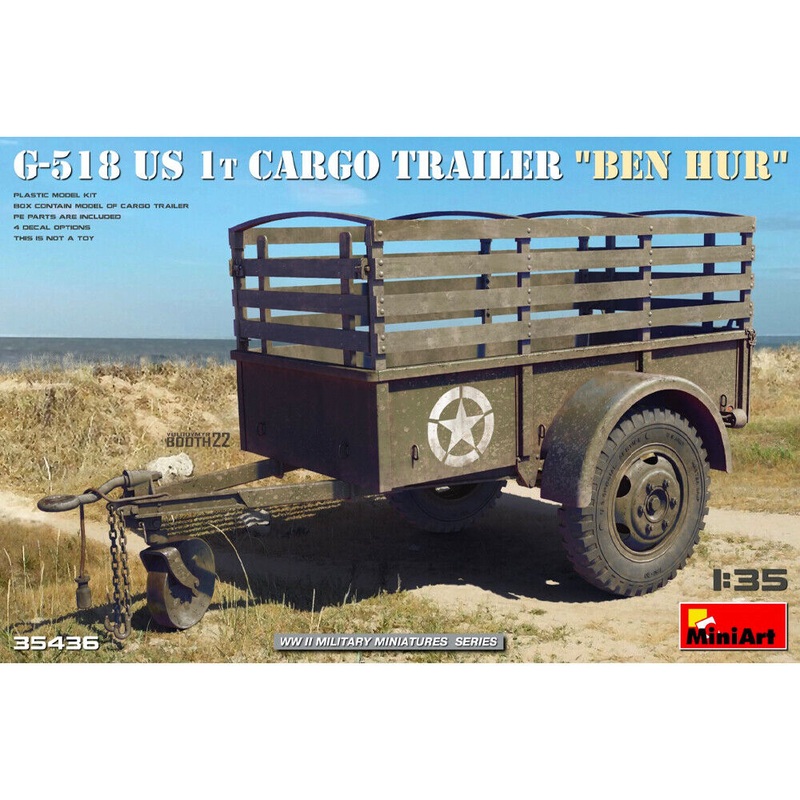 Miniart 1/35 WW2 G-618 US 1T CARGO TRAILER ‘Ben Hur’