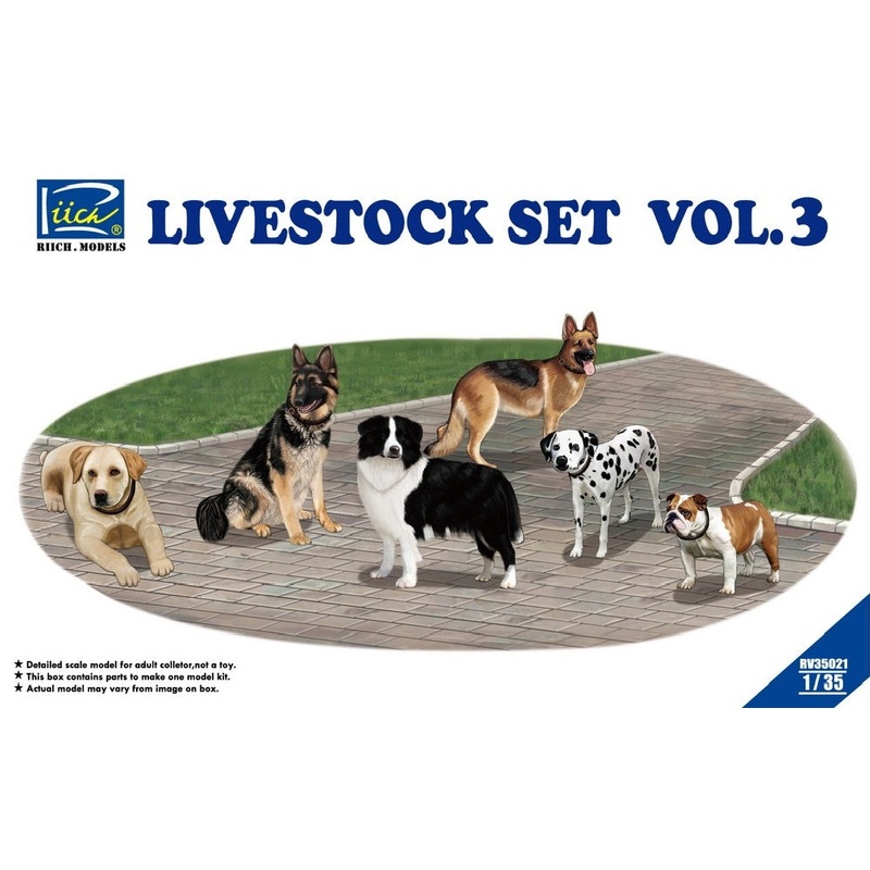 RIICH 1/35 scale Livestock set #3 Dogs