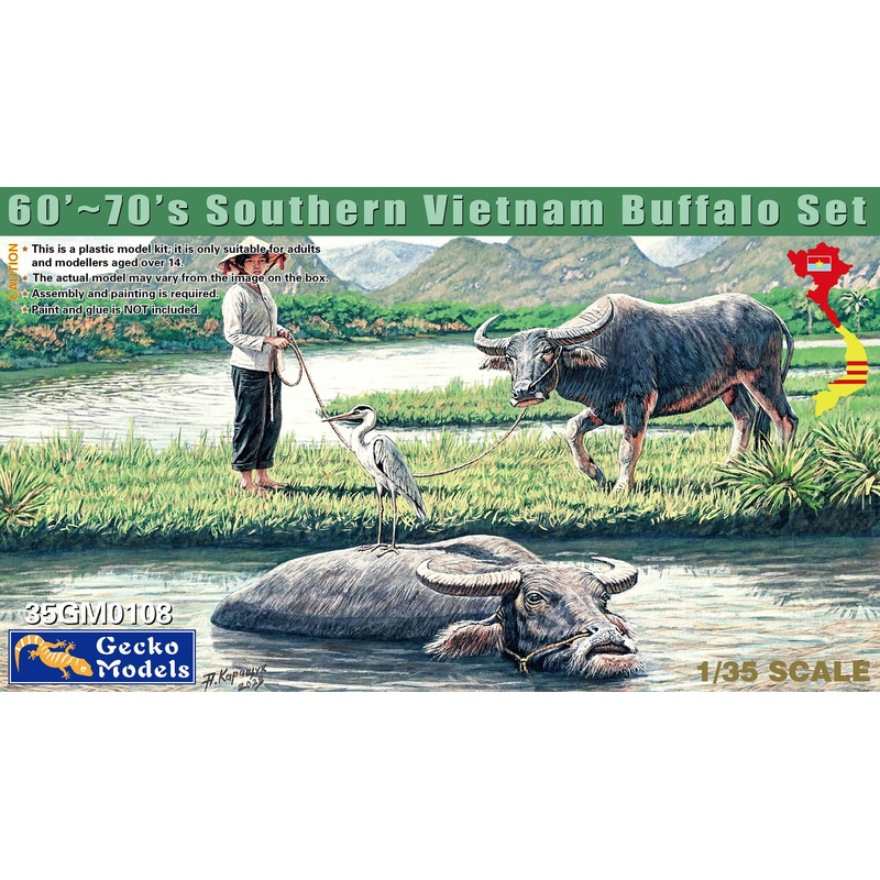 Gecko Models 1/35 60′-70’s Vietnam Buffalo Set