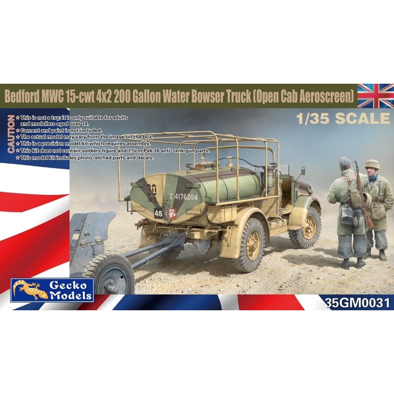 Geckco 1/35 WW2 British Bedford MWC 200 gallon water bowser truck