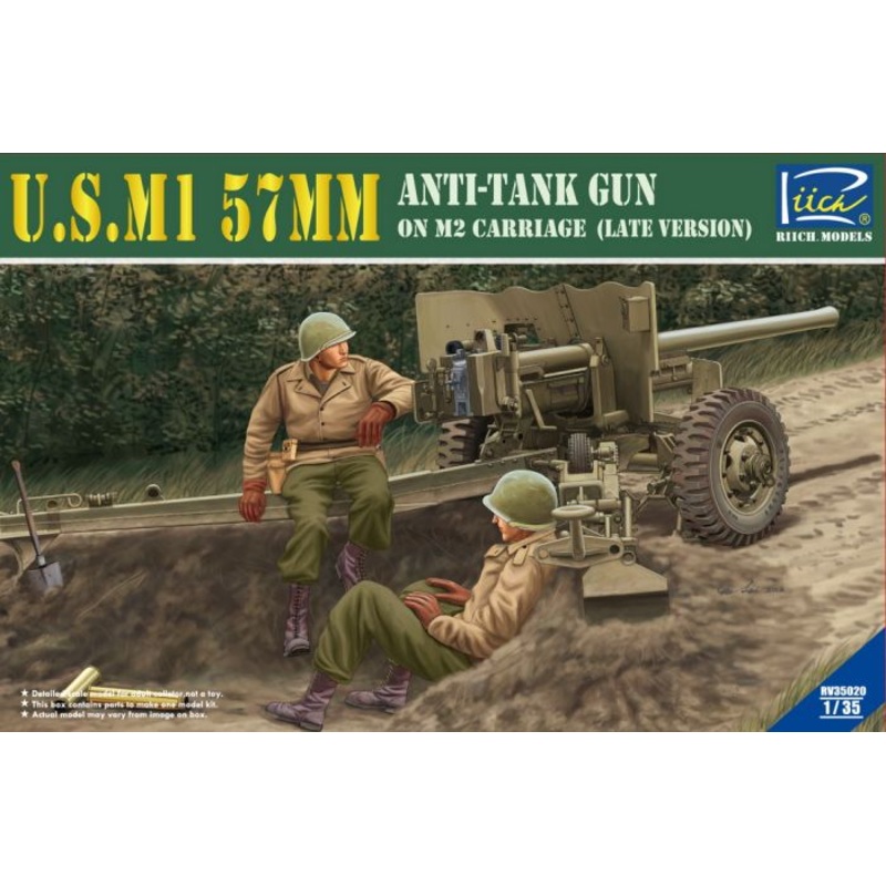 Riich Models 1/35 U.S.M1 57mm Anti-tank Gun on M2 carriage (Late Version)