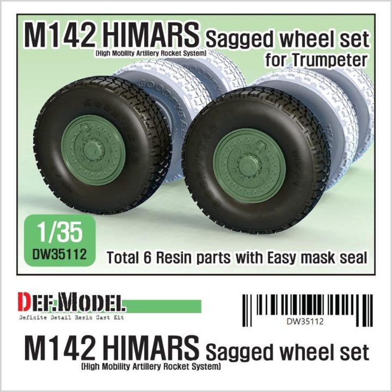 1/35 scale US M142 HIMARS Sagged wheel set ( for Trumpeter 1/35)