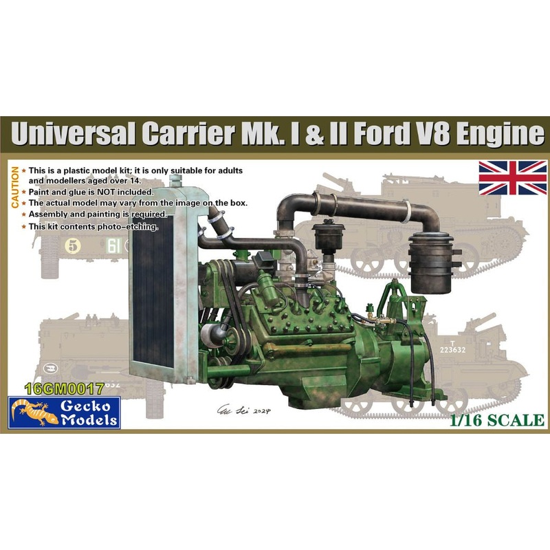 Gecko 1/16 WW2 Allied Universal Carrier Mk.I & II Ford V8 Engine