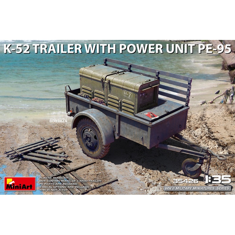 Miniart 1/35 WW2 Allied K-52 TRAILER w/POWER UNIT PE-95