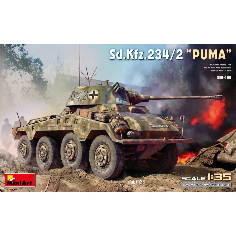 Miniart 1/35 WW2 German Sd.Kfz. 234/2 Puma Schwerer Panzersphwagen