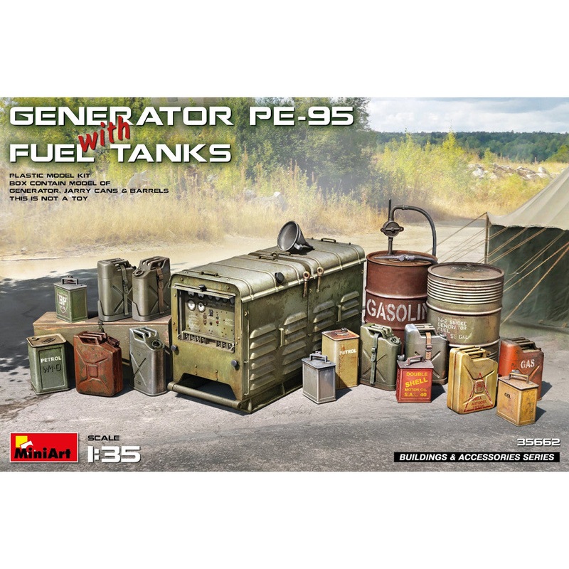 Miniart 1/35 WW2 US GENERATOR PE-95 WITH FUEL DRUMS/TANKS