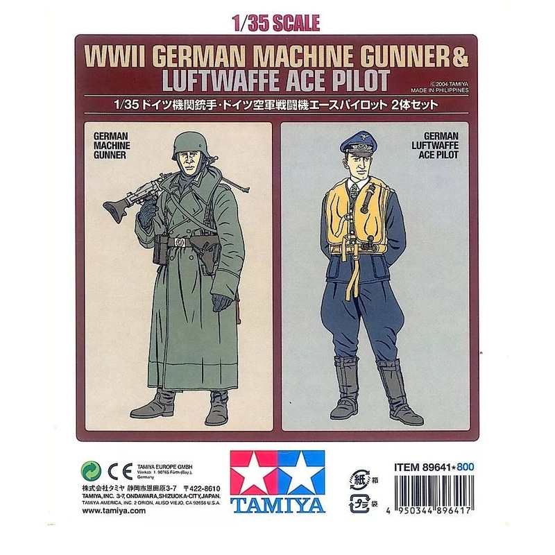 Tamiya 1/35 scale WW2 German Machine Gunner & Ace Pilot