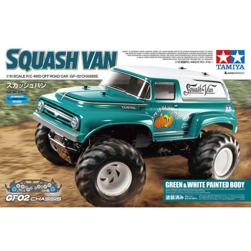 Tamiya Squash Van GrnWhi PB (GF-02) (Green & White Painted Body)