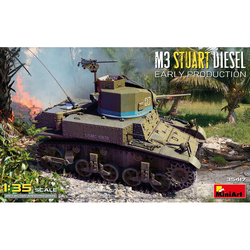 Miniart 1/35 WW2 M3 STUART DIESEL. EARLY PRODUCTION TANK