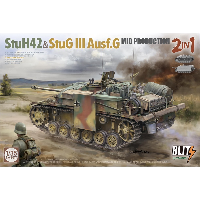 TAKOM 1/35 scale WW2 German StuH42&StuG III Ausf.G Mid Prodution 2 in 1