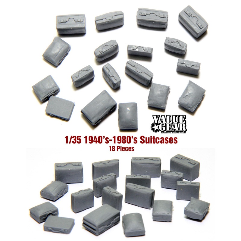 1/35 Scale resin kit 1940-1980 Suitcases 18 Pieces