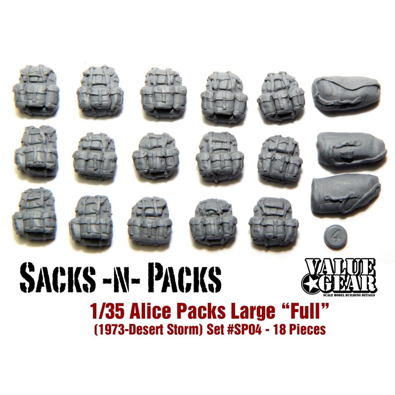 1/35 Scale resin kit US Alice Packs Large Full (1973-1995)