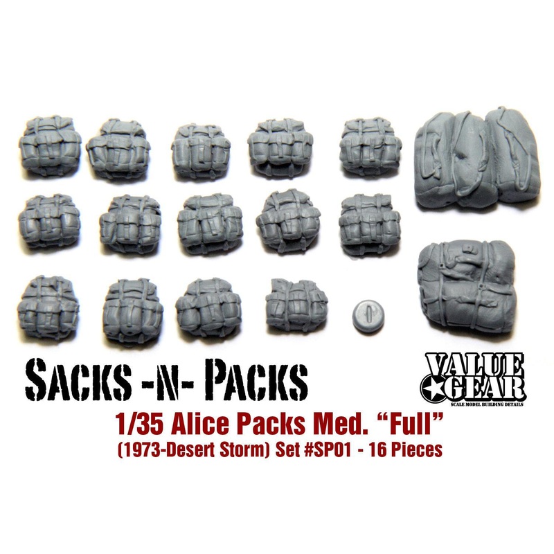 1/35 Scale resin kit US Alice Packs Medium Full (1973-1995)