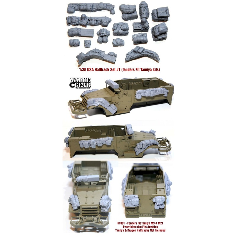 1/35 scale resin model HT001 USA Halftrack stowage Set #1 (For Tamiya M3 + M21)