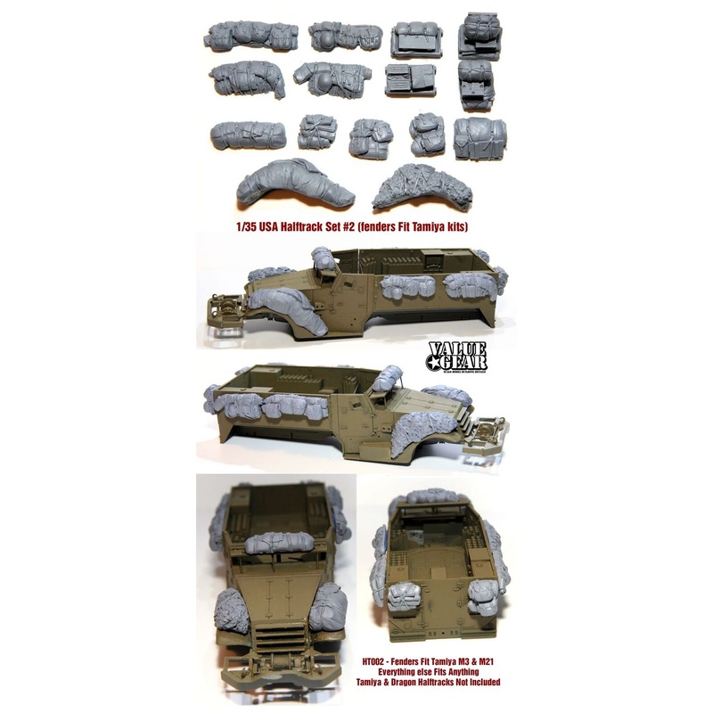 1/35 scale resin model HT002 USA Halftrack stowage Set #2 (For Tamiya M3 + M21)