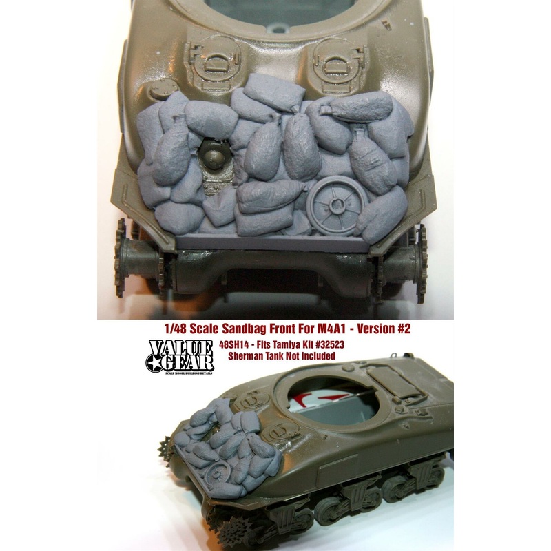 1/48 scale resin model 48SH14 Sandbag Fronts For M4A1 Version 2 – Tamiya Kit #32523