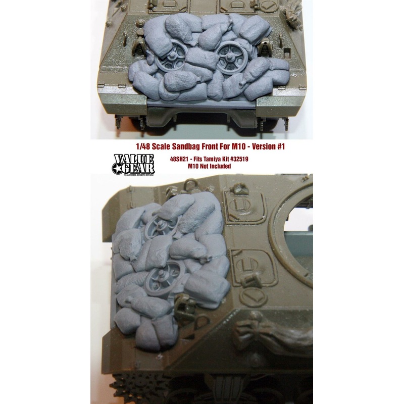 1/48 scale resin model 48SH21 Sandbag Fronts For M10 Version 1 – Tamiya Kit #32519