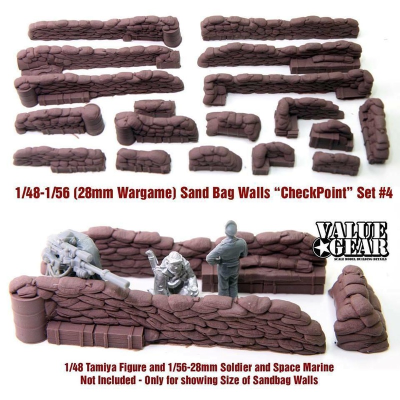 1/48 Scale resin model Sandbag Walls Check Point Set #4