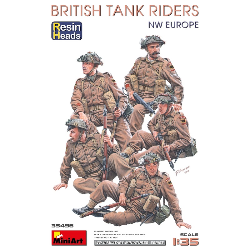 Miniart 1/35 WW2 BRITISH TANK RIDERS NW EUROPE. RESIN HEADS