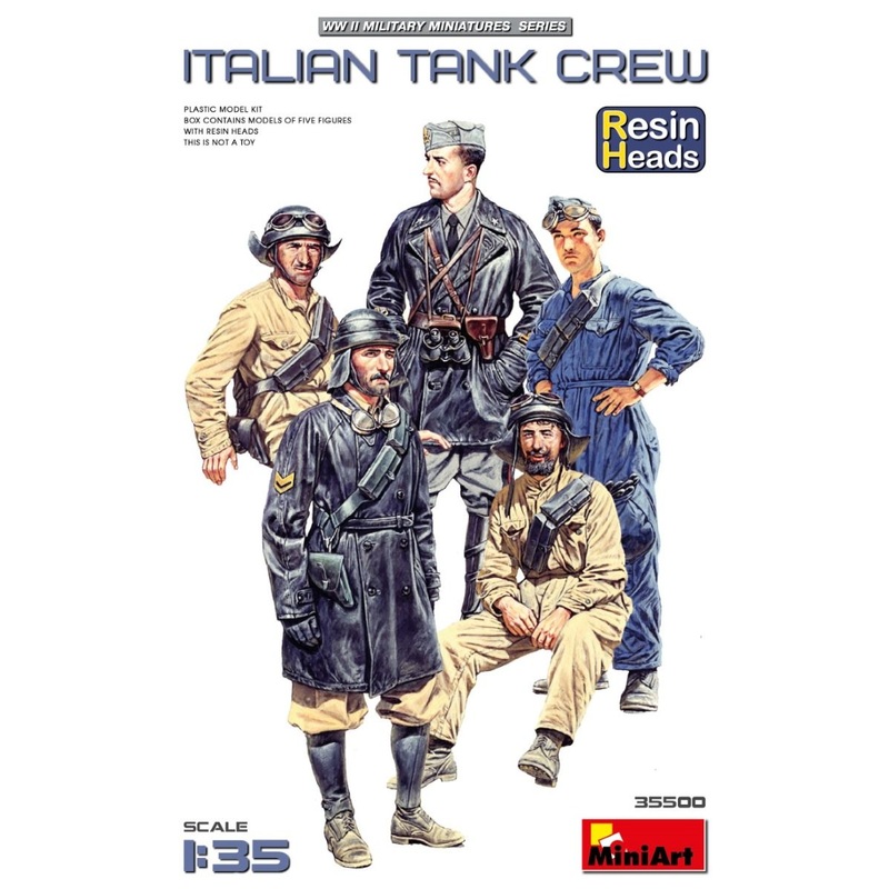 Miniart 1/35 WW2 Italian Tank Crew Figures with Resin Heads