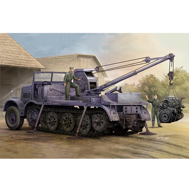 Trumpeter 1/35 WW2 German Schwerer Zugkraftwagen 18t Sd.Kfz.9/1 with 6t Bilstein Crane