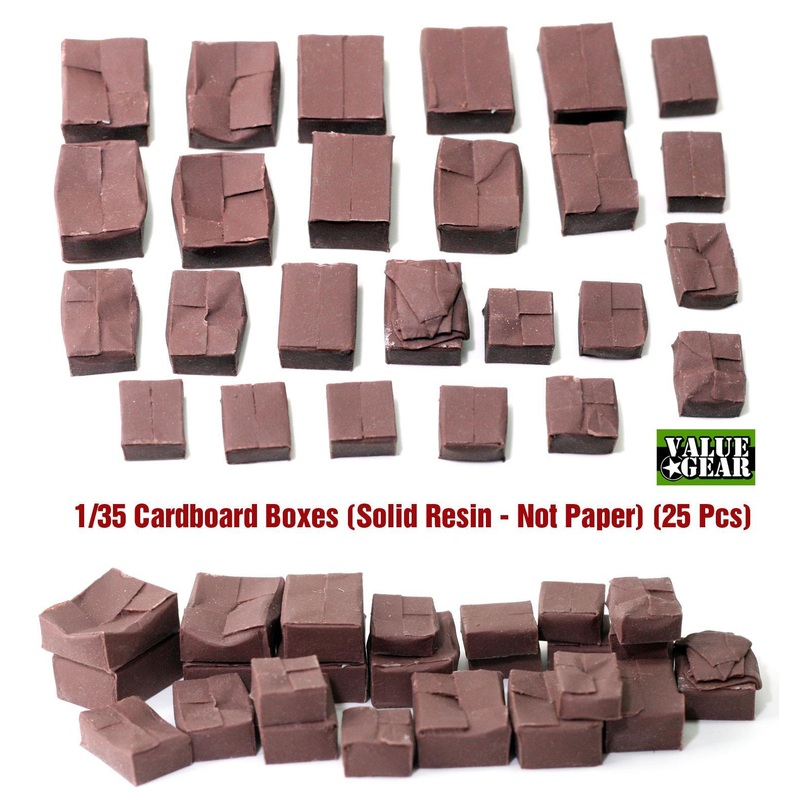 1/35 scale resin cast Cardboard boxes 25 pcs