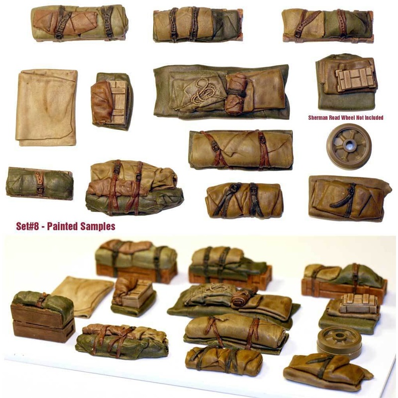 1/35 Scale resin kit Tents Tarps Set  #8 tank and vehicle stowage