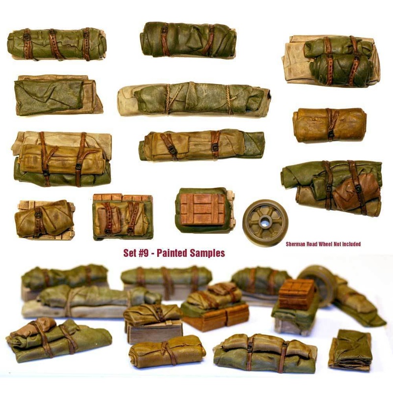 1/35 Scale resin kit Tents Tarps Set  #9 – tank and vehicle stowage