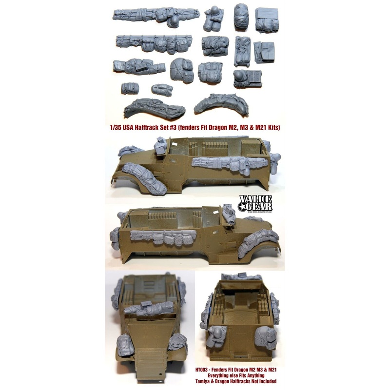 1/35 scale resin model HT003 USA Halftrack Set #3 (For Dragon M2 M3 and M21)