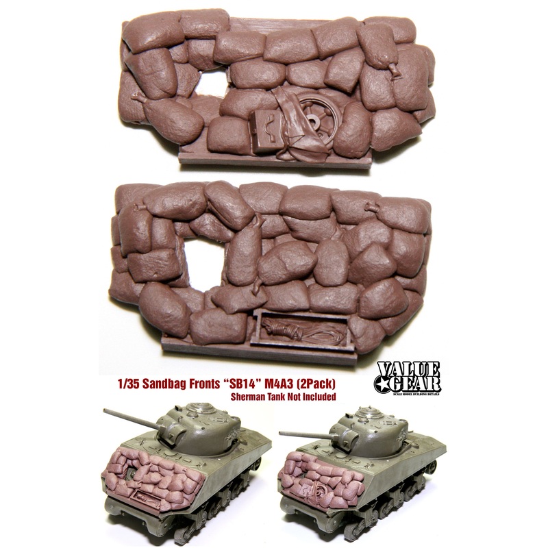 1/35 scale resin model SB014 Sherman M4A3 Sandbag Fronts (2 pack) Set SB14 (LIKE SB1 & SB2)