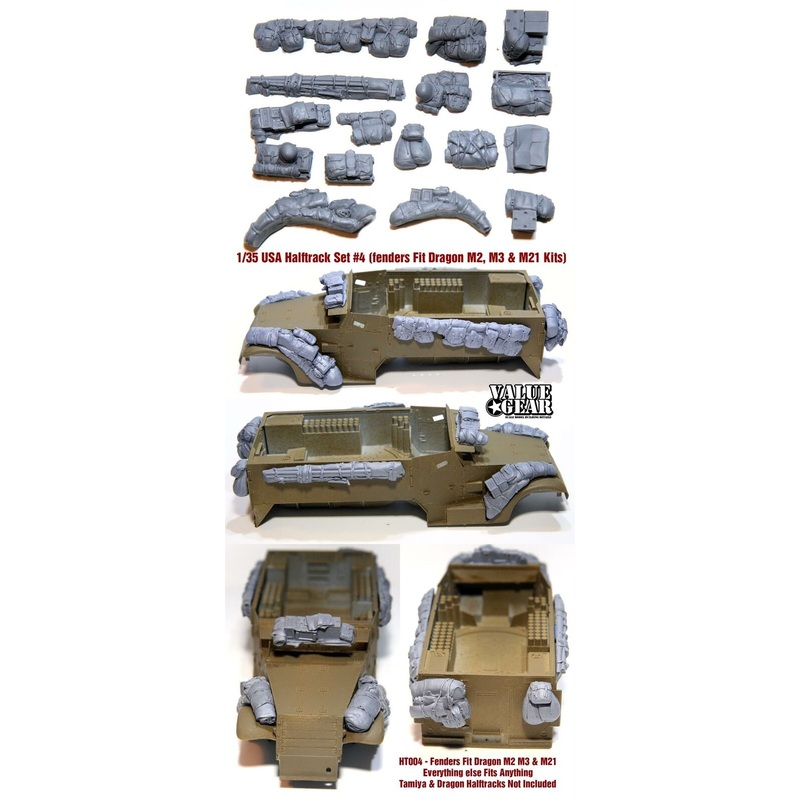 1/35 scale resin model USA Halftrack stowage Set #4 (For Dragon M2 M3 + M21