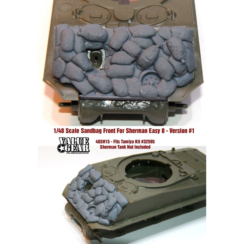 1/48 scale resin model 48SH15 Sandbag Fronts For Easy 8 Version 1 – Tamiya Kit #32595