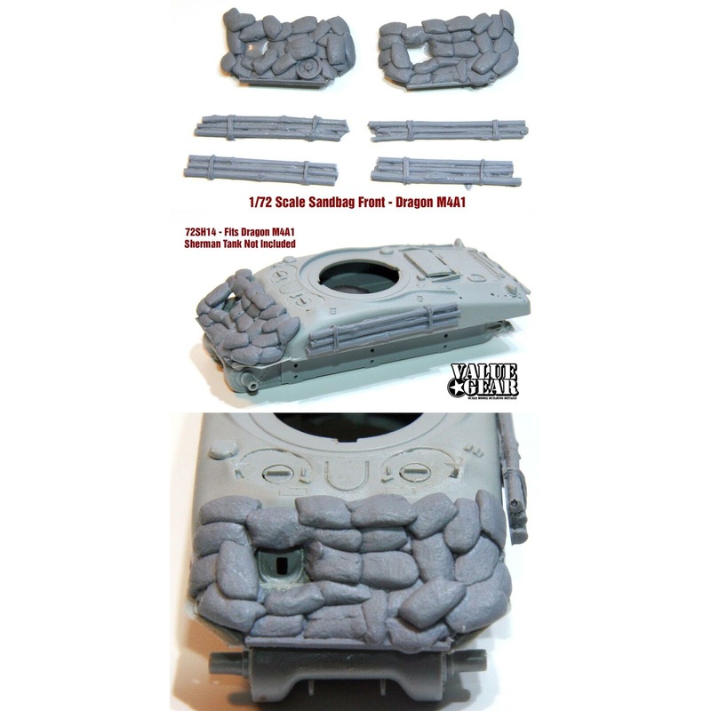 1/72 scale resin model 72SH14 Sandbag Fronts/logs For Sherman M4A1 V1 (Dragon Kits)