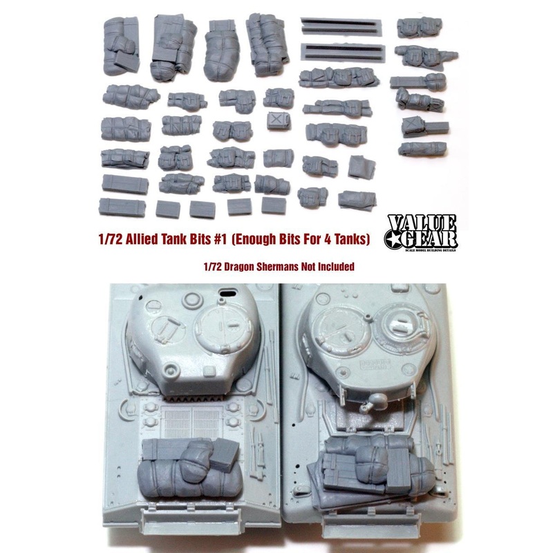 1/72 Scale resin stowage set Allied Tank Set #1