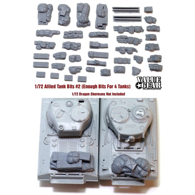 1/72 Scale resin stowage set Allied Tank Set #2