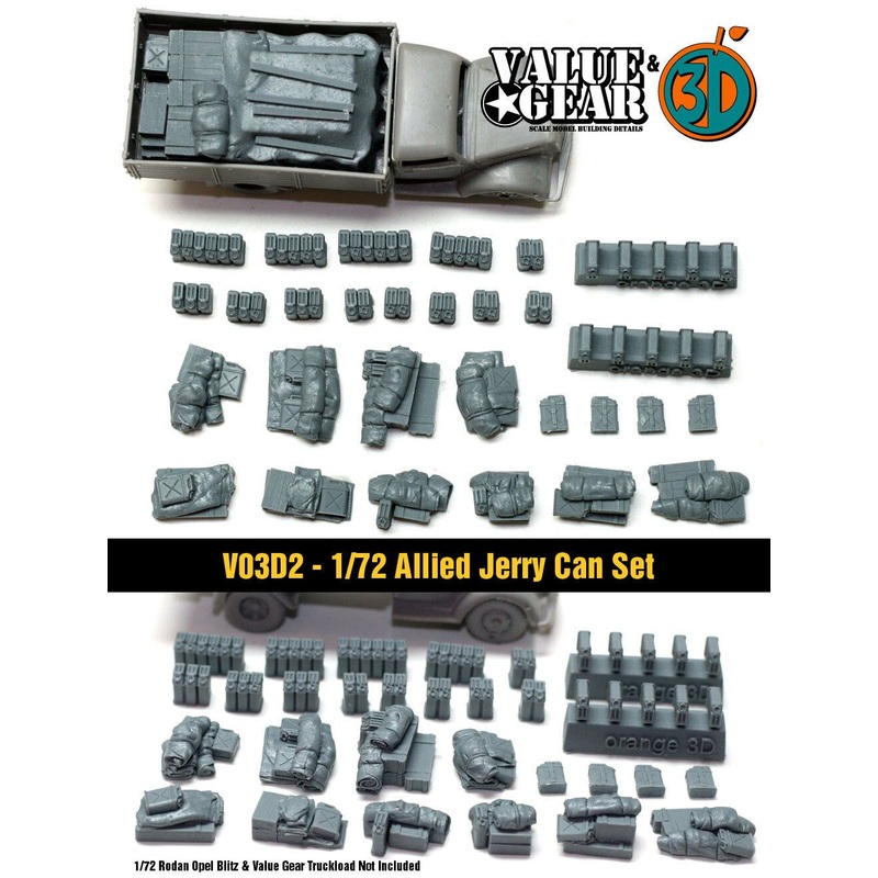1/72 scale Vo3d2 WW2 Allied Jerry Can Set (37 Pieces)