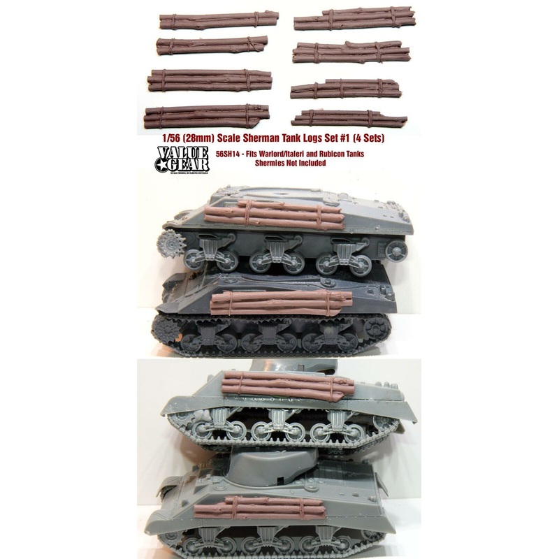 28mm (1/56 scale) 56SH14 Log Sets For 1/56 Sherman Version 1 (4pack 8 Bundles)