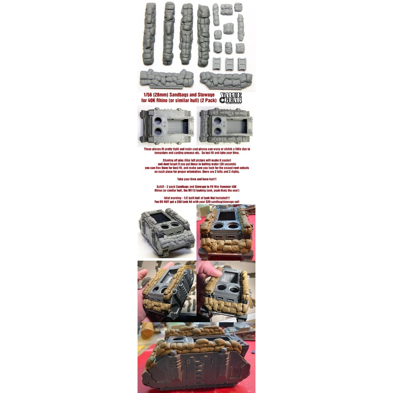SC010 Sandbags and Stowage For WarHammer Rhino (2 Pack) 28mm