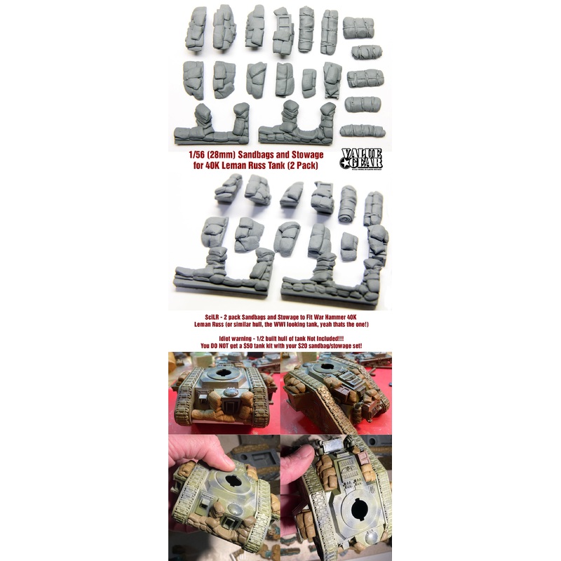 SC011 Sandbags and Stowage For WarHammer Leman Russ (2 Pack) 28mm