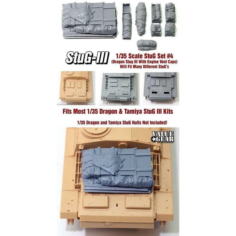 StuG Stowage Set #4. Fits All 1/35 Dragon & Tamiya StuG III E/F/F8/G Kits and others.