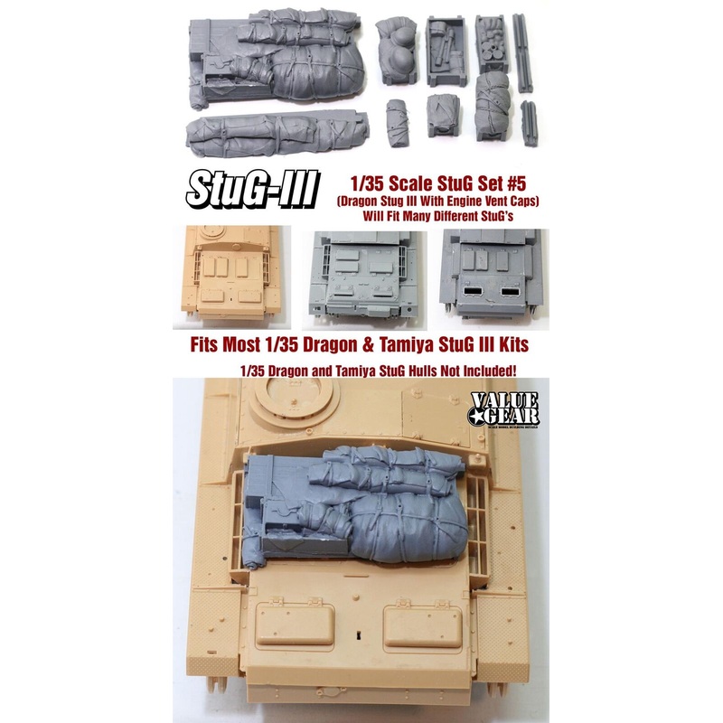 StuG Stowage Set #5. Fits All 1/35 Dragon & Tamiya StuG III E/F/F8/G Kits and others.