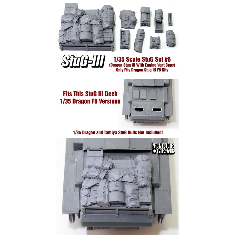 StuG Stowage Set #6. Only Fits All 1/35 Dragon StuG III F8 Kit.