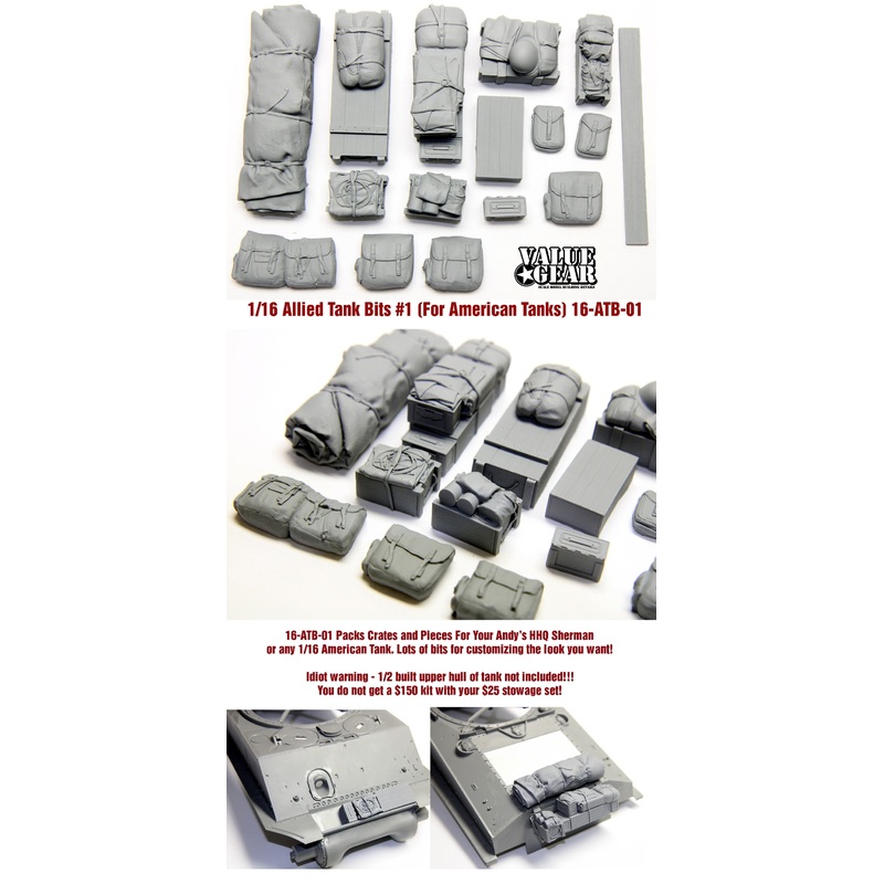 Value Gear 1/16 ATB-01 WWII Sherman Stowage Set #1 for Andy’s Sherman