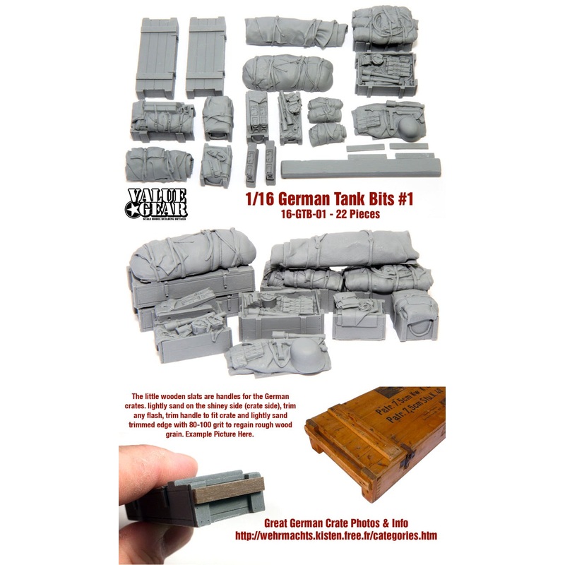 ValueGear 1/16 German Tank Bits Set #1 (22 Pieces)