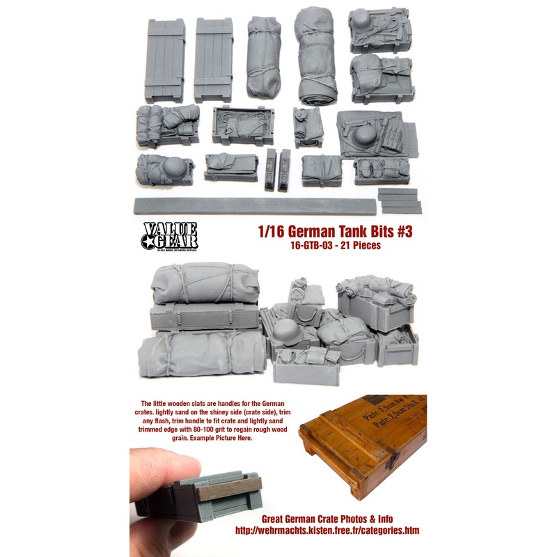ValueGear 1/16 German Tank Bits Set #3 (21 Pieces)
