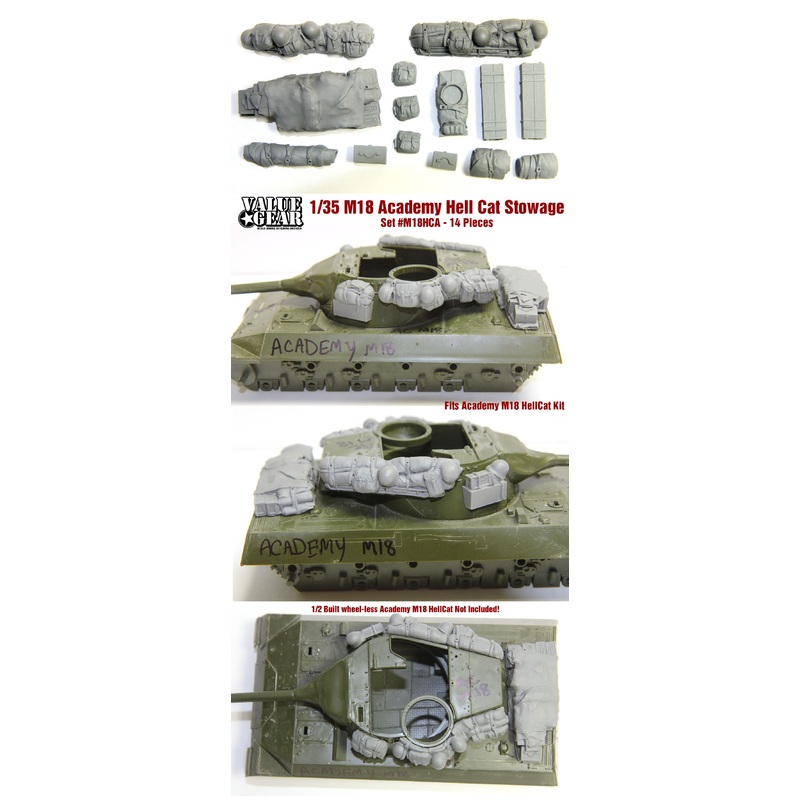 Valuegear 1/35 scale Stowage set M18 HELL CAT HCT – For ACADEMY M18 KIT