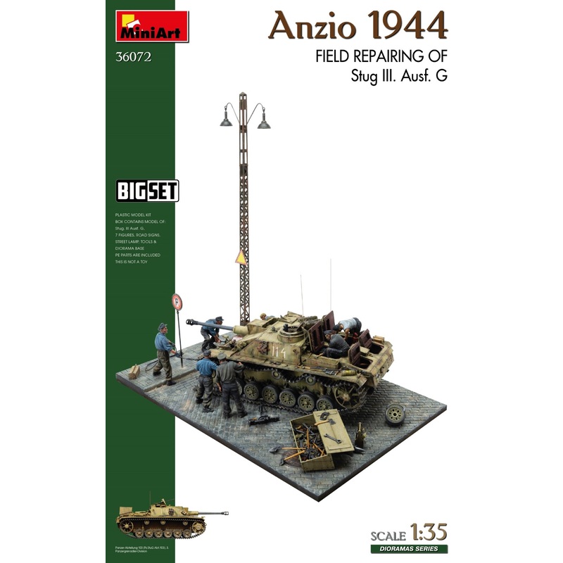Miniart WW2 1/35 German Anzio 1944. Field Repairing of Stug III. Ausf. G. BIG SET