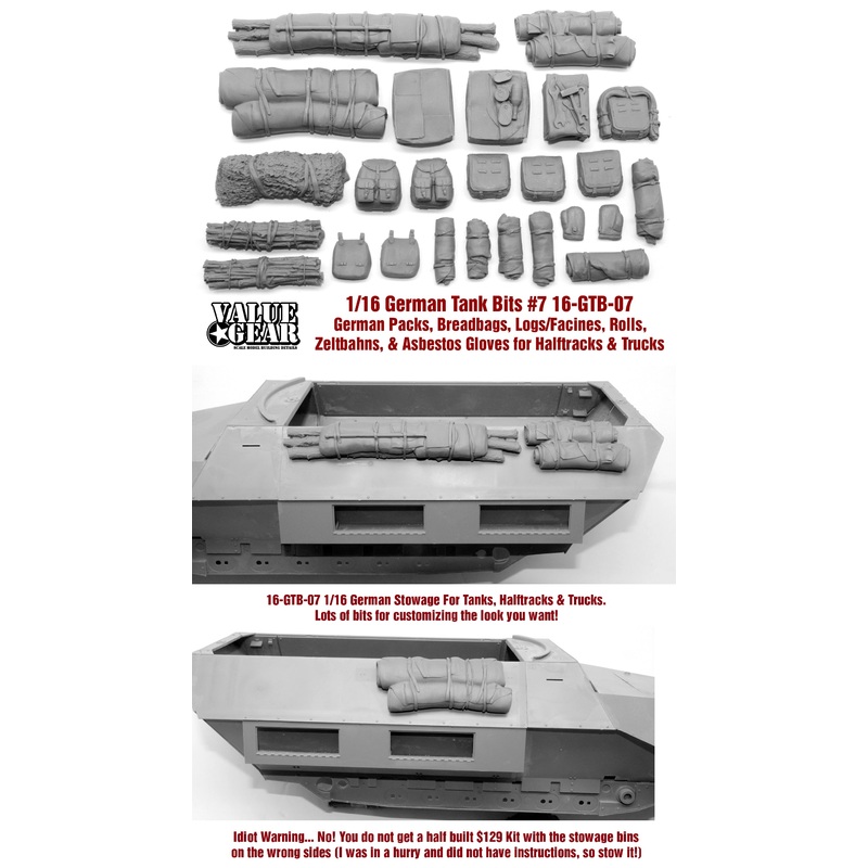 Valuegear 1/16 German Packs, Bread Bags and Zelbahns