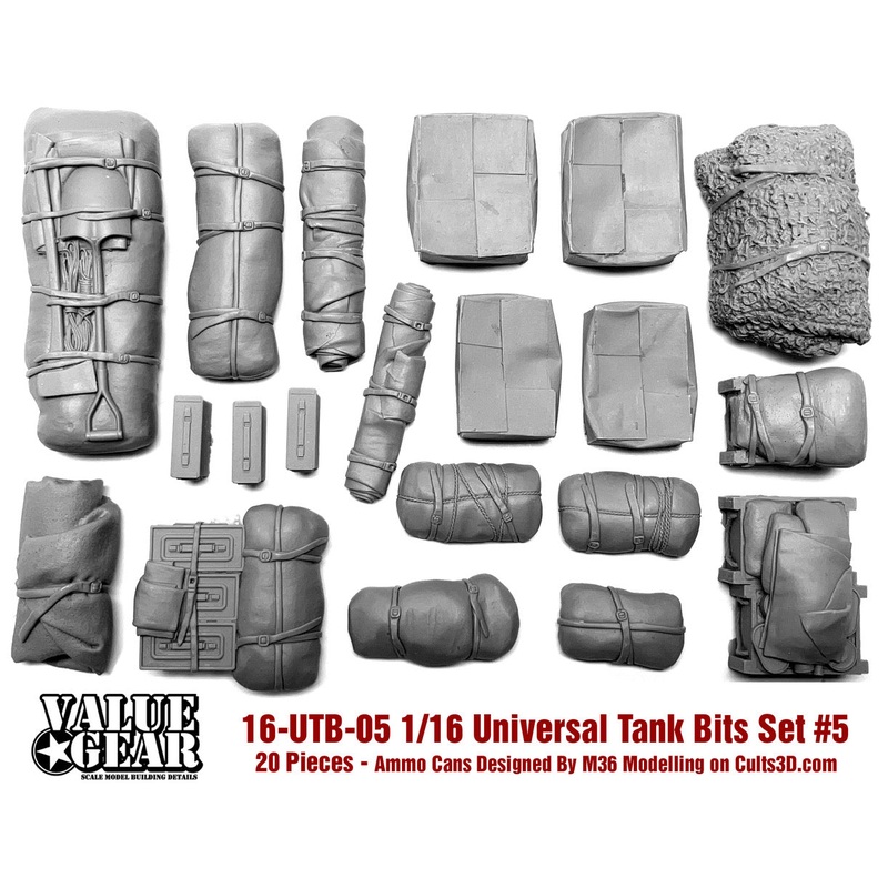 Valuegear 1/16 Scale resin model Universal/Generic Crates, Tarp Rolls & Deck Piece #5